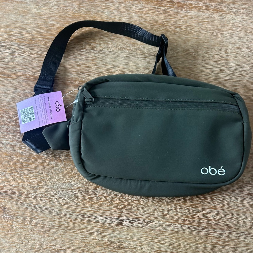 obé Olive Green Belt Bag with Adjustable Black Strap